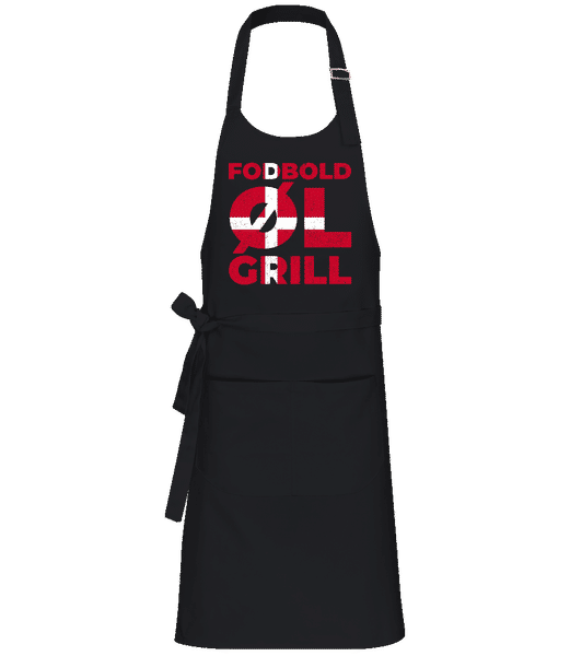 Preview: Fodbold Øl Grill - Standard Apron - Black - Front
