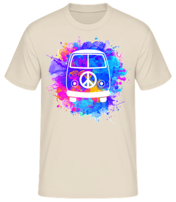 Hippie Bus - Männer Basic T-Shirt - Creme - Vorne