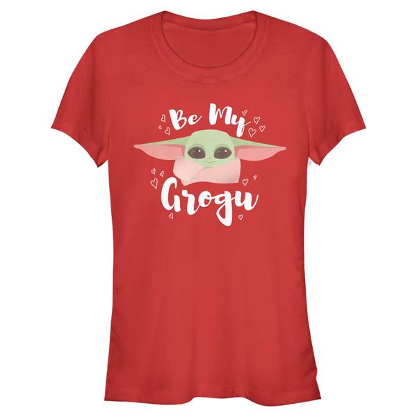 Vorschau: Star Wars - The Mandalorian - Grogu By My - Valentinstag - Frauen T-Shirt - Rot - Vorne