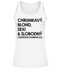 Chrumkavý Blond Sexi A Slobodný - Dámske tielko - Biela - Predné