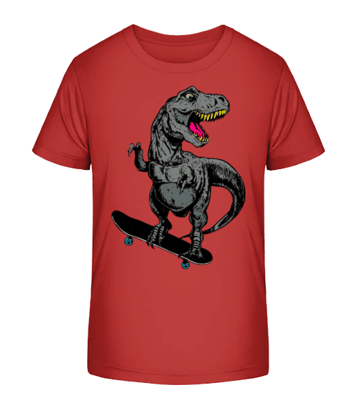Preview: T-Rex Skater - Kid's Organic T-Shirt Stanley Stella 2.0 - Red - Front