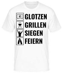 Glotzen Grillen Siegen Feiern Schwarz · Männer Basic T-Shirt