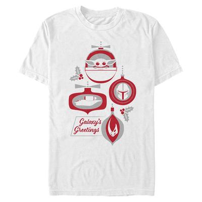 Star Wars - The Mandalorian - The Child Galaxys Greetings - Christmas - Men's T-Shirt - White - Front