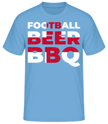 Football Beer BBQ - Männer Basic T-Shirt - Hellblau - Vorne