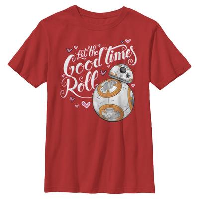 Star Wars - Das Erwachen der Macht - BB-8 Good Times Heart - Valentinstag - Kinder T-Shirt - Rot - Vorne
