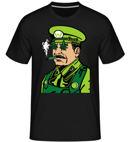 Preview: Mario Stalin Weed -  Shirtinator Men's T-Shirt - Black - Front