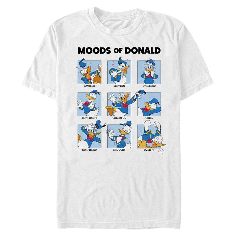 Vista previa: Disney - El ratón Miguelito Miguelín - Donald Duck Donald Moods - Hombres Camiseta - Blanco - delante