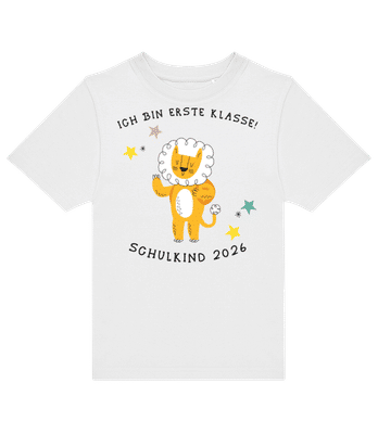 Schulkind 2026 Löwe - Kinder T-Shirt B&C - Weiß - Vorne
