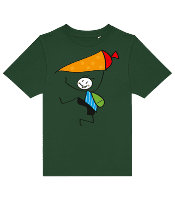 Child With Cornet Filled With Sweets - Camiseta niño B&C - Verde botella - delante