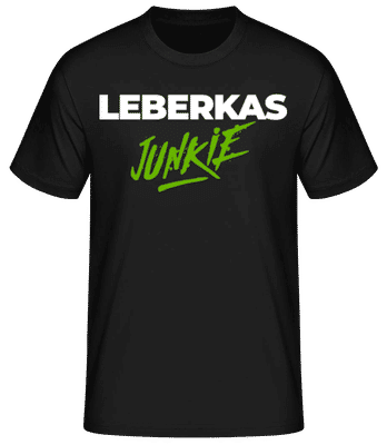 Leberkas Junkie - Männer Basic T-Shirt - Schwarz - Vorne