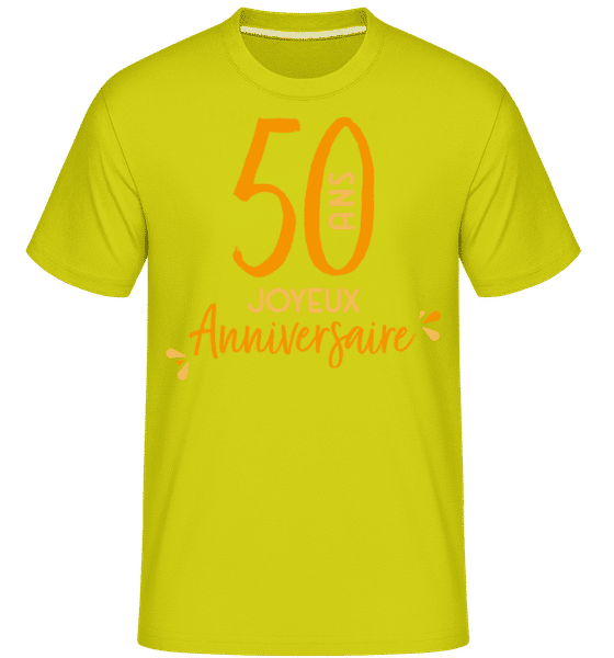 Aperçu: 50 Ans Joyeux Anniversaire -  T-Shirt Shirtinator homme - Citron vert - Devant