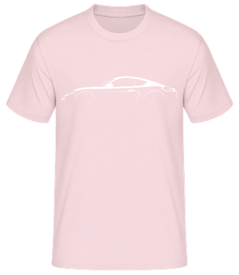 'Porsche Cayman 981' Silhouette  - Camiseta básica para hombre - Rosa - delante