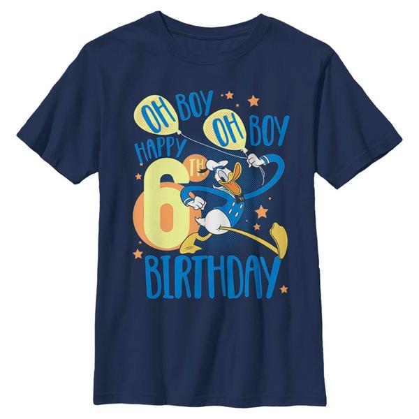Aperçu: Disney Classics - Mickey Mouse - Donald Duck 6th Bday - Enfant T-shirt - Bleu marine - Devant