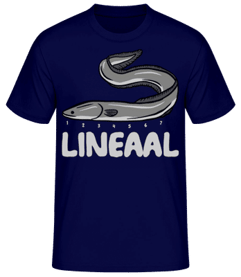 Lineaal - Männer Basic T-Shirt - Marine - Vorne