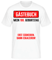 Gästebuch 100 - Männer Basic T-Shirt - Weiß - Vorne