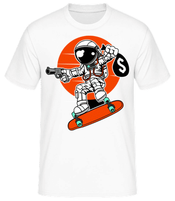 Astronaut Longboard - Pánske basic tričko - Biela - Predné