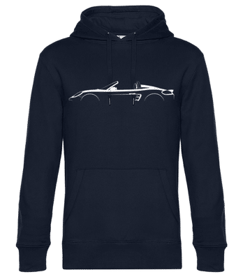 'Porsche 718 Boxster Sp. 982' Silhouette - Pánska štandardná mikina s kapucňou - Namornícka modrá - Predné