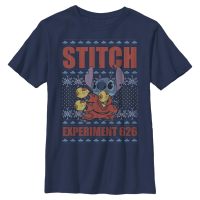 Disney Classics - Lilo & Stitch - Stitch Experiment 626 - Weihnachten - Kinder T-Shirt - Marine - Vorne