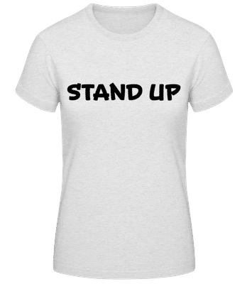 Stand Up - Camiseta básica de mujer - Gris moteado - delante