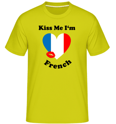 Kiss Me I'm French -  Shirtinator Men's T-Shirt - Lime - Front