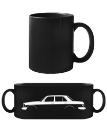 'Mercedes-Benz 280E W123' Silhouette · Schwarze Tasse