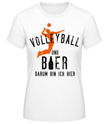 Volleyball Und Bier - Frauen Basic T-Shirt - Weiß - Vorne