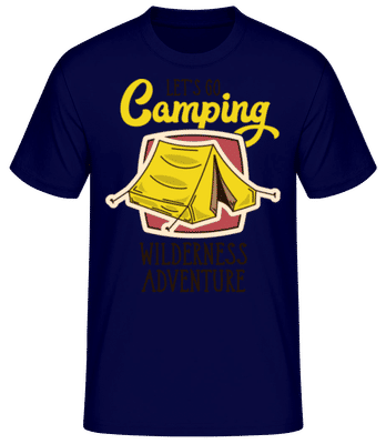 Let's Go Camping - Men's Basic T-Shirt - Navy - Front