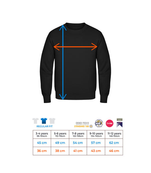 Süßer Eisbär - Kinder Pullover - Größentabelle