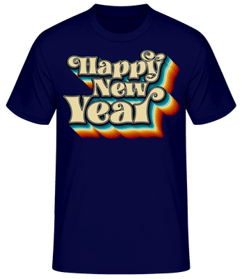 Happy New Year - Men's Basic T-Shirt - Navy - Front