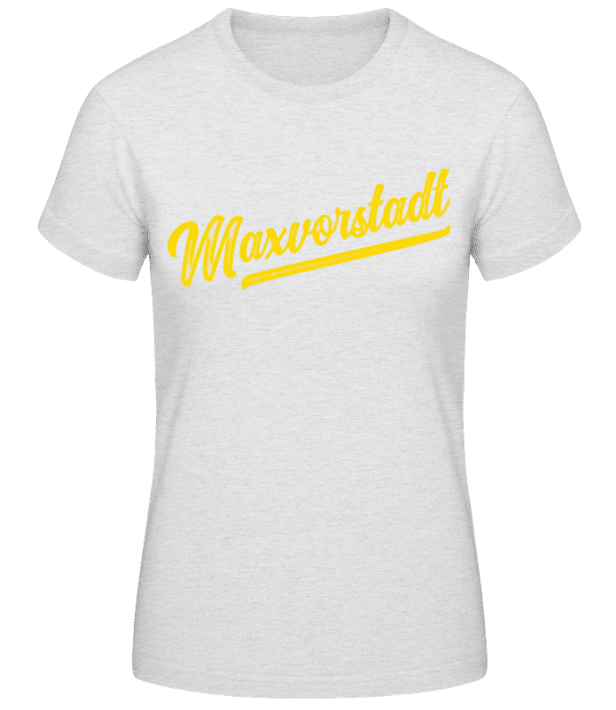 Vorschau: Maxvorstadt Swoosh - Frauen Basic T-Shirt - Grau meliert - Vorne