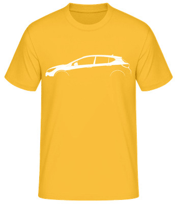 'Opel Astra (K)' Silhouette - Pánske basic tričko - Zlatožltá - Predné