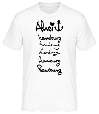 Ahoi Hamburg - Männer Basic T-Shirt - Weiß - Vorne