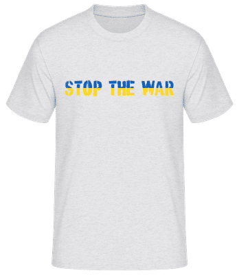 Stop The War Ukraine Flag - Pánske basic tričko - Melírovo šedá - Predné