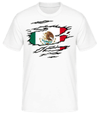 Zerrissene Fahne Mexiko - Männer Basic T-Shirt - Weiß - Vorne