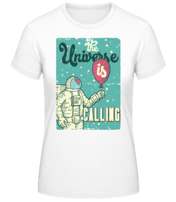 The Universe Is Calling - Women's Basic T-Shirt - White - Front