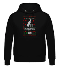 All I Want For Christmas Is Wine - Pánská mikina s kapucí - Černá - Napřed