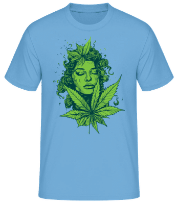 Cannabis Head Woman - Camiseta básica para hombre - Azul claro - delante