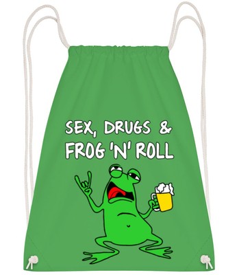 Sex Drugs Frog'n'Roll - Drawstring batoh se šňůrkami - Irish green - Napřed