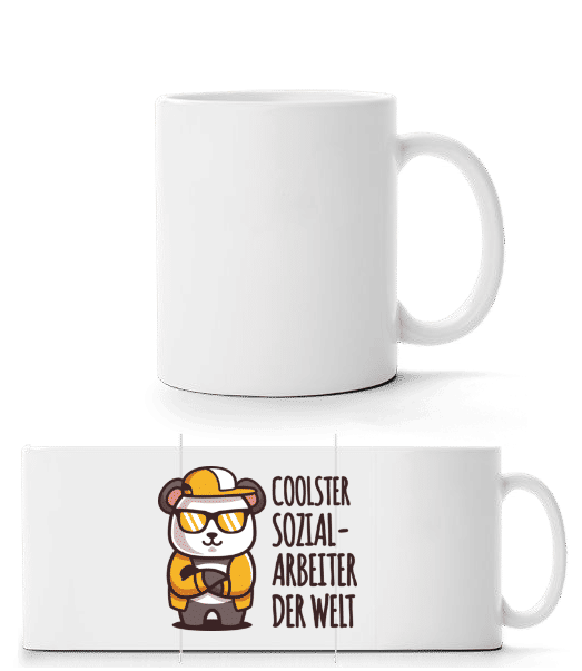 Vorschau: Coolster Sozialarbeiter Der Welt - Panoramatasse - Weiß - Vorne