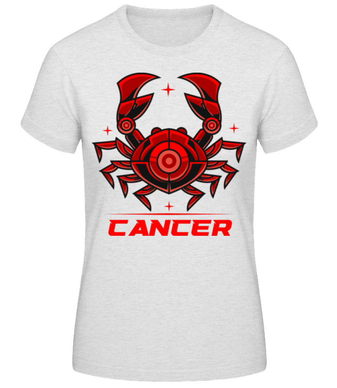 Vorschau: Mecha Robotic Zodiac Sign Cancer - Frauen Basic T-Shirt - Grau meliert - Vorne