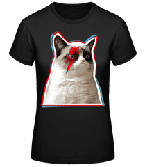 Grumpy Bowie Cat · Frauen Basic T-Shirt