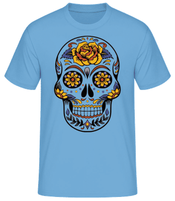 Dia De Los Muertos Tête De Mort - T-shirt standard Homme - Bleu clair - Devant
