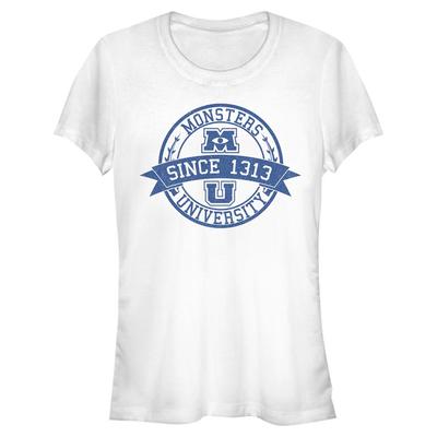 Pixar - Monstruos - Logo MU Vintage - Mujeres Camiseta - Blanco - delante