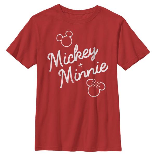 Aperçu: Disney - Mickey Mouse - Mickey & Minnie Signed Together - Enfant T-shirt - Rouge - Devant Aperçu: Disney - Mickey Mouse - Mickey & Minnie Signed Together - Enfant T-shirt - Rouge - Devant