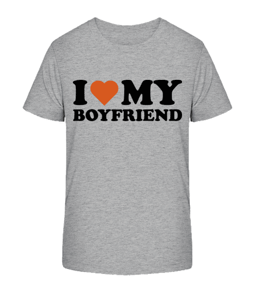 Aperçu: I Love My Boyfriend - T-shirt bio Enfant Stanley Stella 2.0 - Gris chiné - Devant