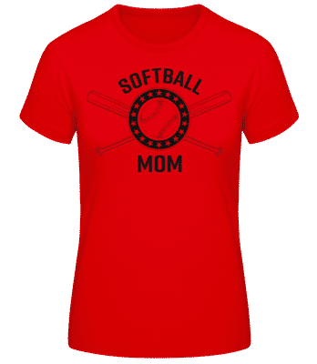 Softball Mom - Frauen Basic T-Shirt - Rot - Vorne