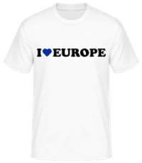 I Love Europe - Pánské basic tričko - Bílá - Napřed