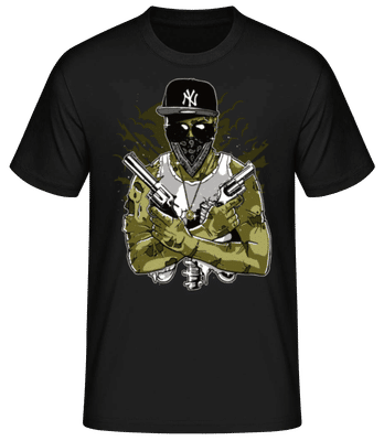Gangsta Zombie - Männer Basic T-Shirt - Schwarz - Vorne