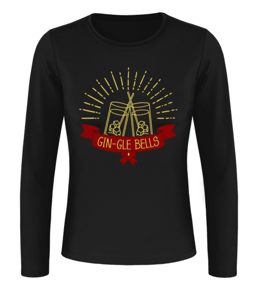 Aperçu: Gin-gle Bells - T-shirt à manches longues standard Femme - Noir - Devant