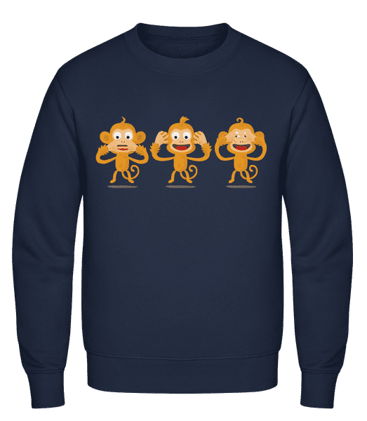 Sourd Sourd Muet Singe - Sweat-shirt classique avec manches set-in - Marine - Vorn